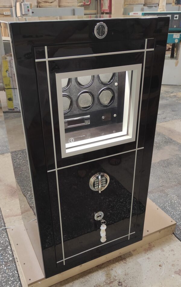Элитный сейф с бронестеклом для часов и ювелирных изделий ШЭЛ Watchmaker Black Edition
